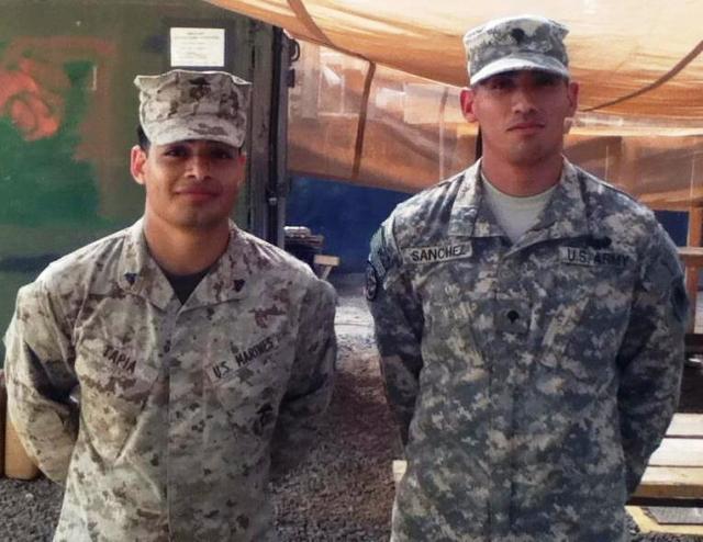 US Marine Cpl. Eddie Tapia and his brother, Kentucky National Guard Soldier Sgt. George Sanchez. Photo provided by Sgt. George Sanchez.